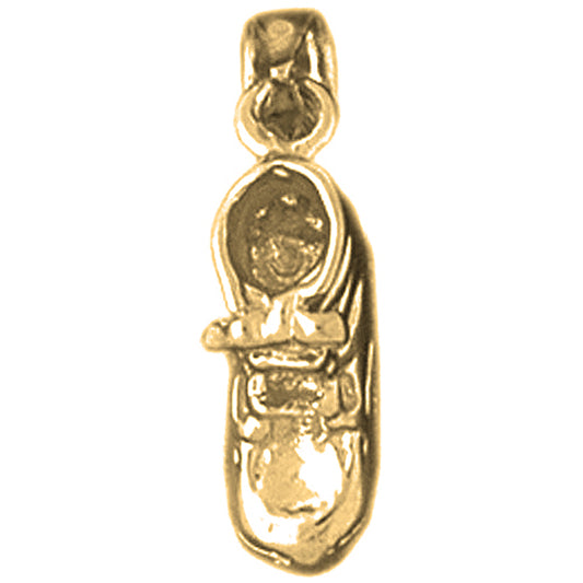 10K, 14K or 18K Gold 3D Baby Booty, Shoe Pendant