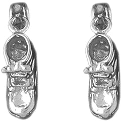 14K or 18K Gold 21mm 3D Baby Booty, Shoe Earrings