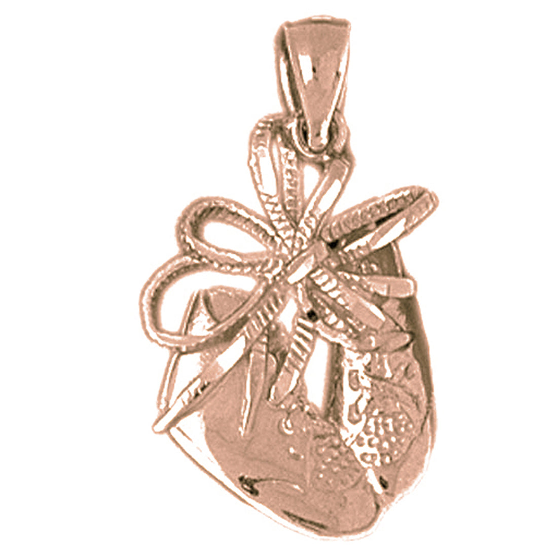 10K, 14K or 18K Gold Baby Booties, Shoe Pendant