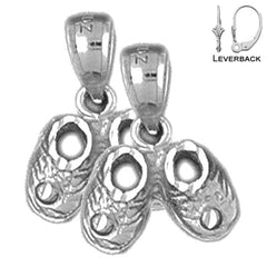 Botitas de bebé de 16 mm de oro de 14 quilates o 18 quilates, pendientes de zapatos