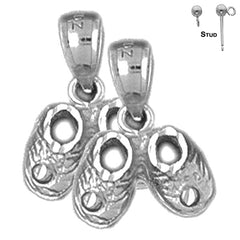 Botitas de bebé de 16 mm de oro de 14 quilates o 18 quilates, pendientes de zapatos