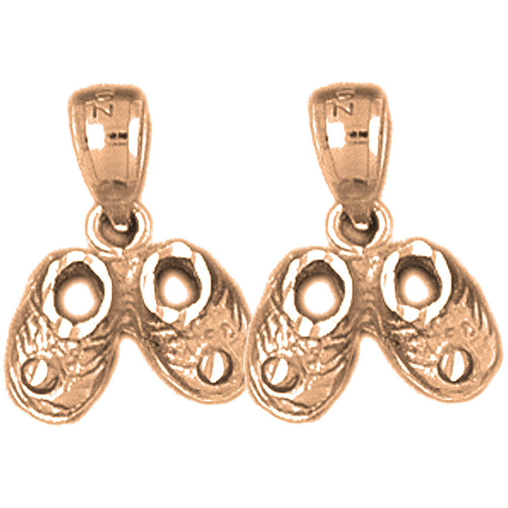 14K or 18K Gold 16mm Baby Booties, Shoe Earrings