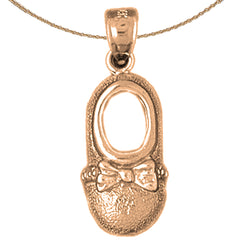 10K, 14K oder 18K Gold Baby Booty, Schuhanhänger