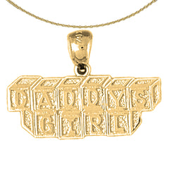 Colgante Daddy's Girl de oro de 10K, 14K o 18K