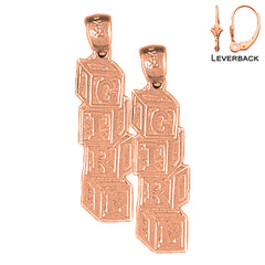 Pendientes Niña Oro 14K o 18K 27mm