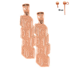 Pendientes Niña Oro 14K o 18K 27mm