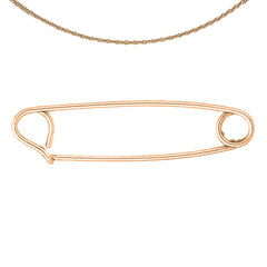 14K or 18K Gold Safety Pin Pendant