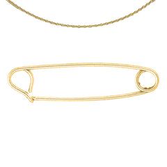 14K or 18K Gold Safety Pin Pendant