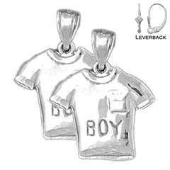 Pendientes tipo camiseta para niño de 20 mm de oro de 14 quilates o 18 quilates