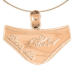 Colgante de pañal de oro de 14K o 18K