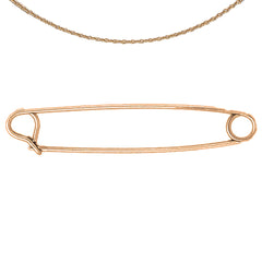 14K or 18K Gold Safety Pin Pendant