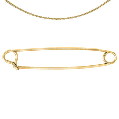 14K or 18K Gold Safety Pin Pendant