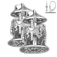 14K or 18K Gold 3D Carousel Earrings