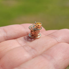 10K, 14K or 18K Gold 3D Carousel Pendant