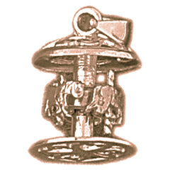 10K, 14K or 18K Gold 3D Carousel Pendant