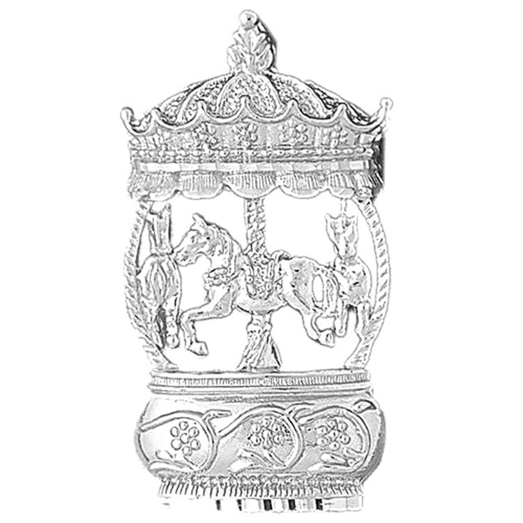 10K, 14K or 18K Gold Carousel Pendant