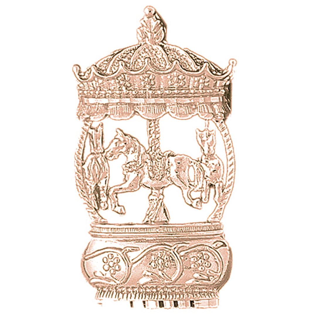 10K, 14K or 18K Gold Carousel Pendant