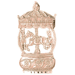 10K, 14K or 18K Gold Carousel Pendant