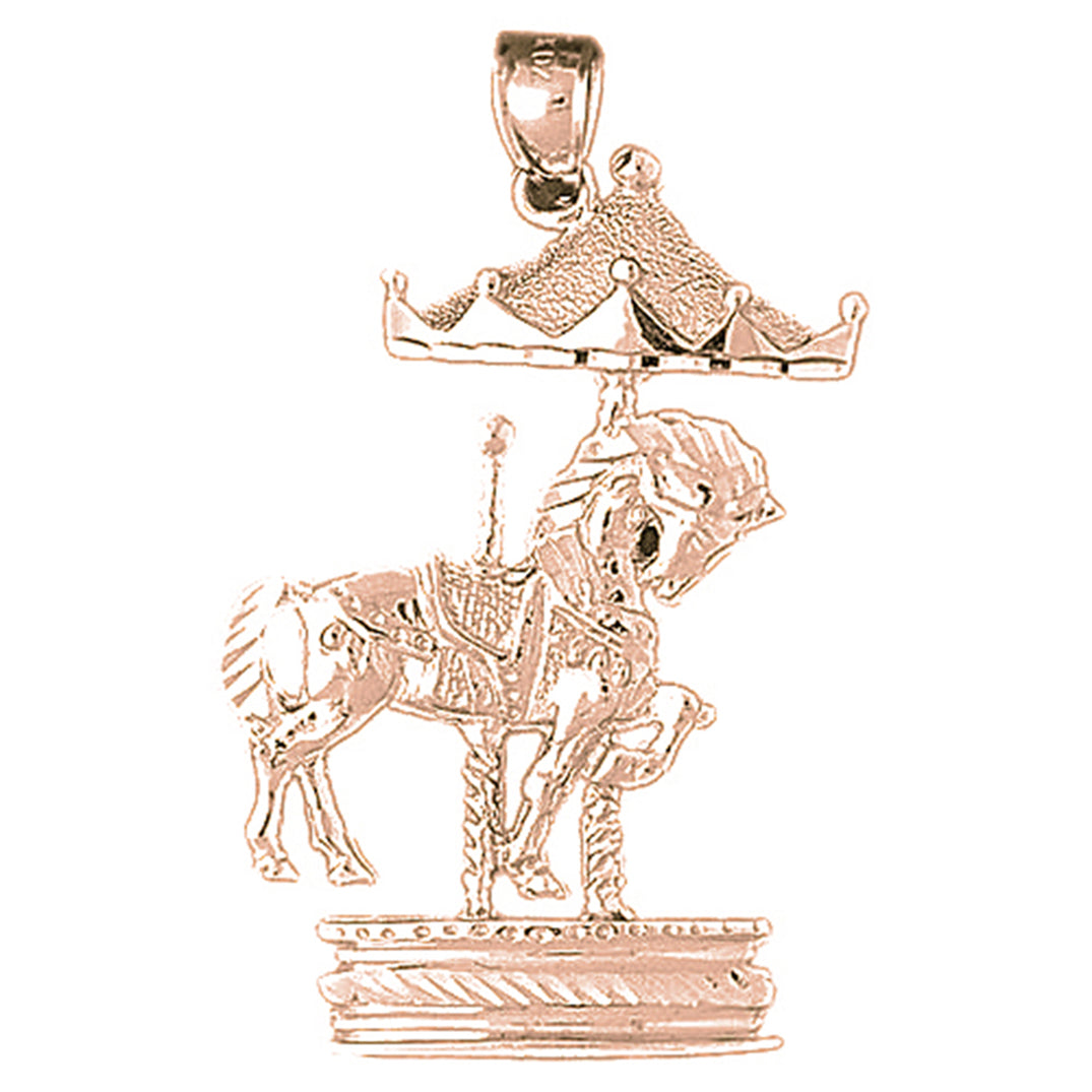 10K, 14K or 18K Gold Carousel Pendant