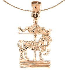 10K, 14K or 18K Gold Carousel Pendant