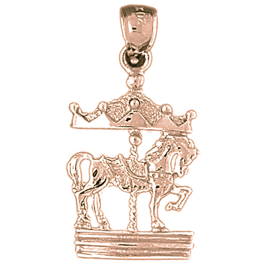 10K, 14K or 18K Gold Carousel Pendant
