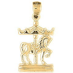 14K or 18K Gold Carousel Pendant