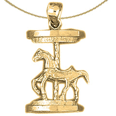 10K, 14K or 18K Gold Carousel Pendant
