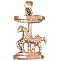 10K, 14K or 18K Gold Carousel Pendant