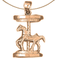 10K, 14K or 18K Gold Carousel Pendant