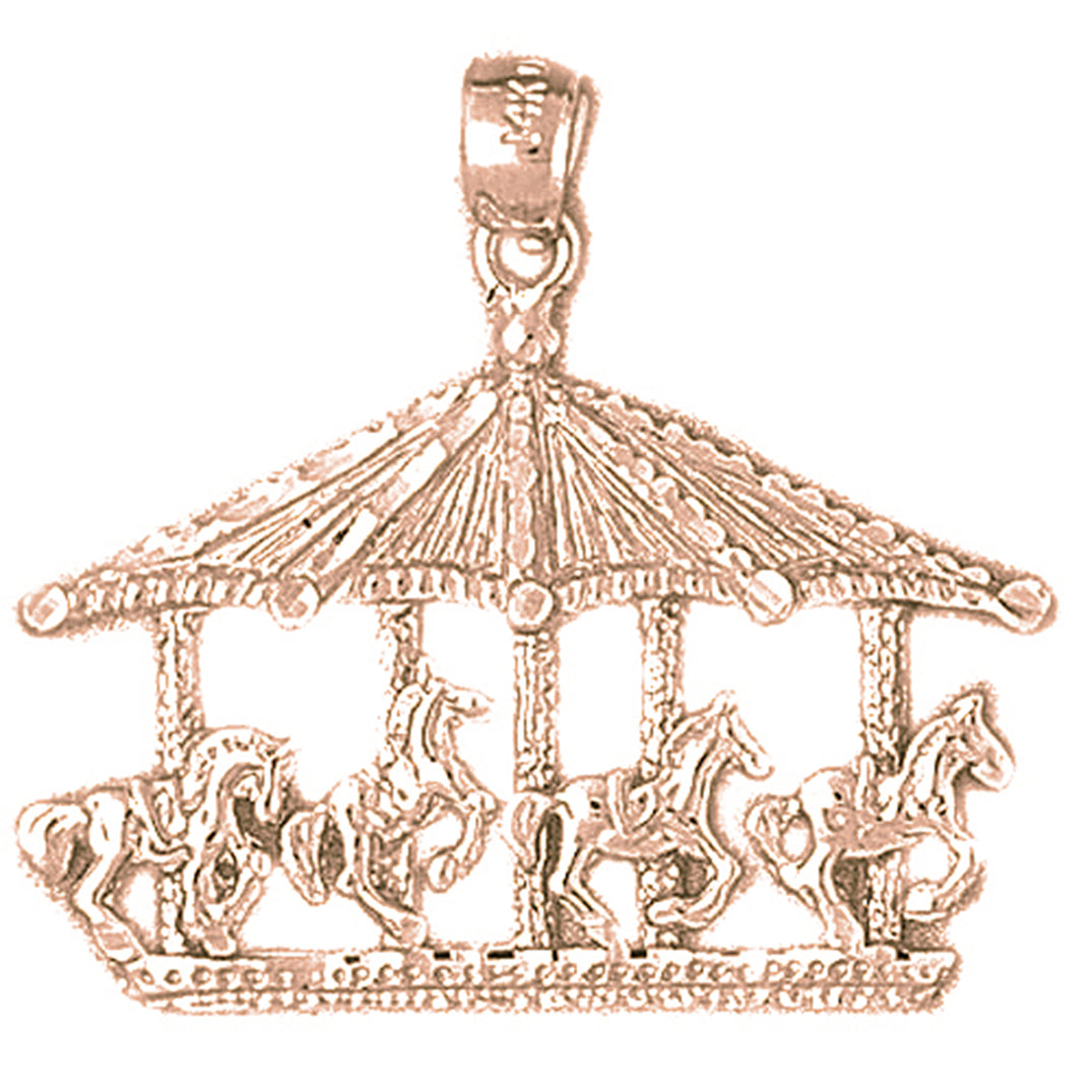 10K, 14K or 18K Gold Carousel Pendant