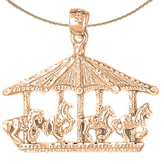 10K, 14K or 18K Gold Carousel Pendant