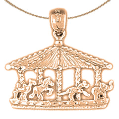 10K, 14K or 18K Gold Carousel Pendant
