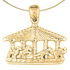 10K, 14K or 18K Gold Carousel Pendant