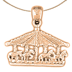 14K or 18K Gold Carousel Pendant