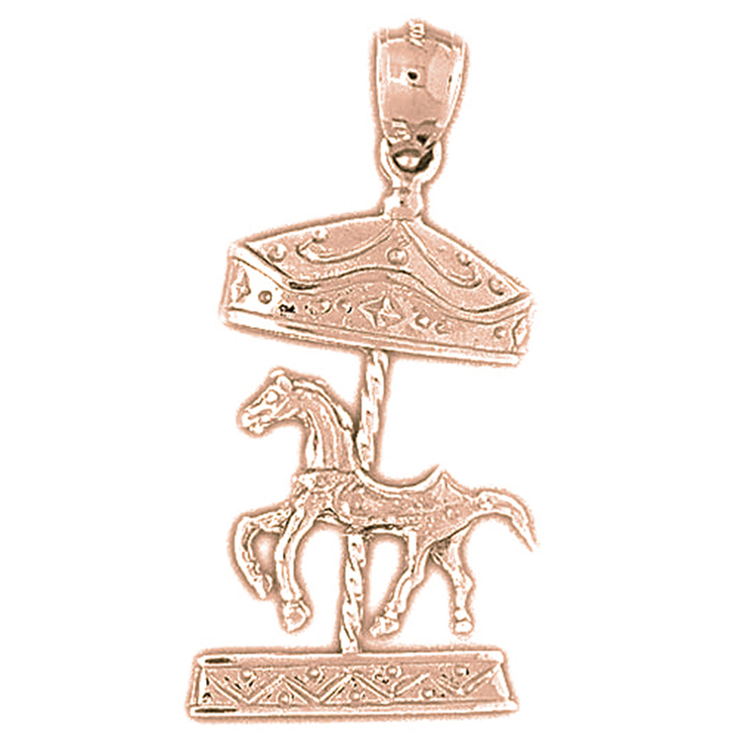 10K, 14K or 18K Gold Carousel Pendant