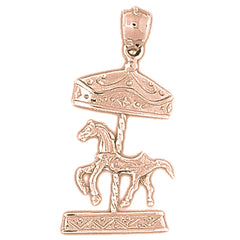 10K, 14K or 18K Gold Carousel Pendant