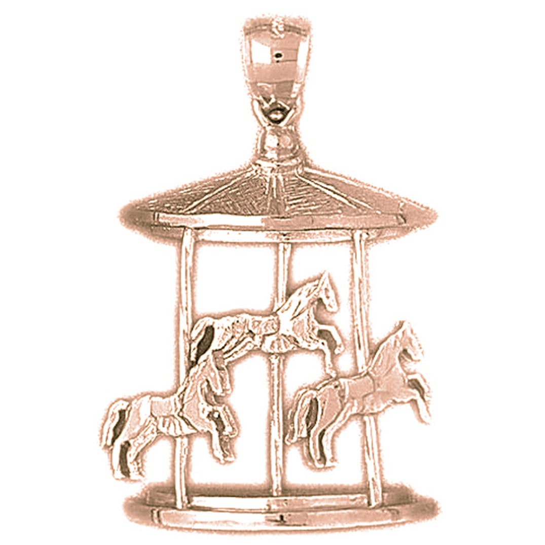 10K, 14K or 18K Gold Carousel Pendant