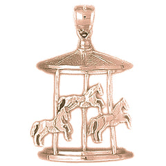10K, 14K or 18K Gold Carousel Pendant