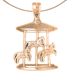 10K, 14K or 18K Gold Carousel Pendant