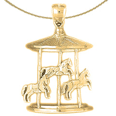 10K, 14K or 18K Gold Carousel Pendant