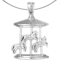 10K, 14K or 18K Gold Carousel Pendant