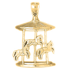 10K, 14K or 18K Gold Carousel Pendant