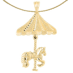 10K, 14K or 18K Gold Carousel Pendant