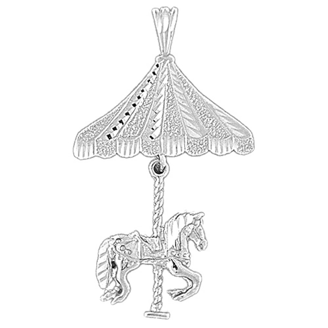 10K, 14K or 18K Gold Carousel Pendant