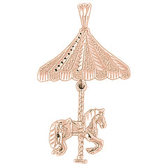 10K, 14K or 18K Gold Carousel Pendant