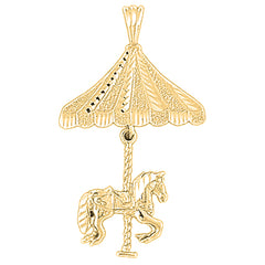 10K, 14K or 18K Gold Carousel Pendant