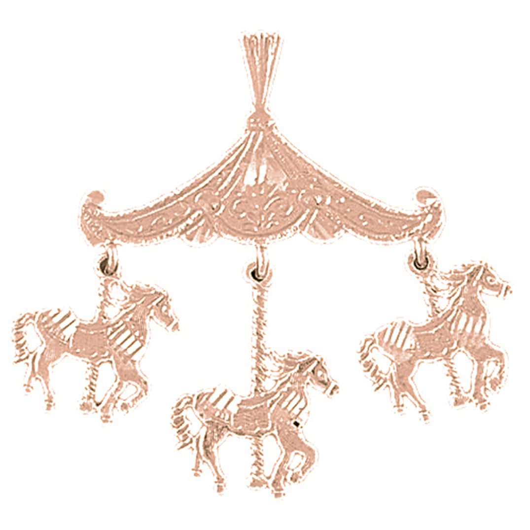 10K, 14K or 18K Gold Carousel Pendant