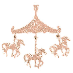 10K, 14K or 18K Gold Carousel Pendant
