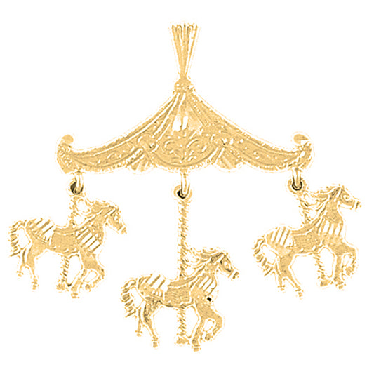 10K, 14K or 18K Gold Carousel Pendant