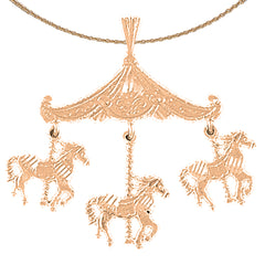 10K, 14K or 18K Gold Carousel Pendant